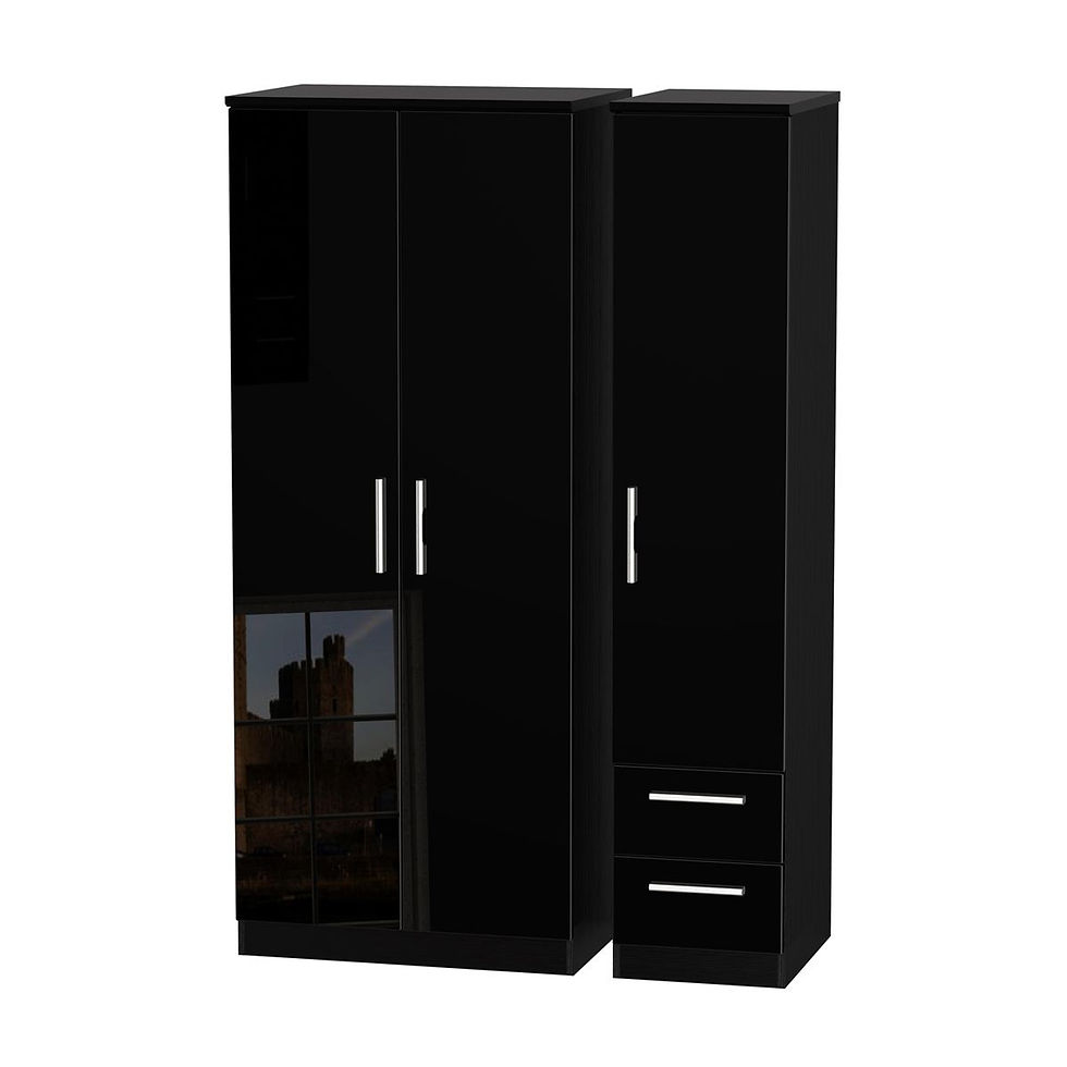 Thumbnail: Knightsbridge Triple Plain & Drawers Wardrobe