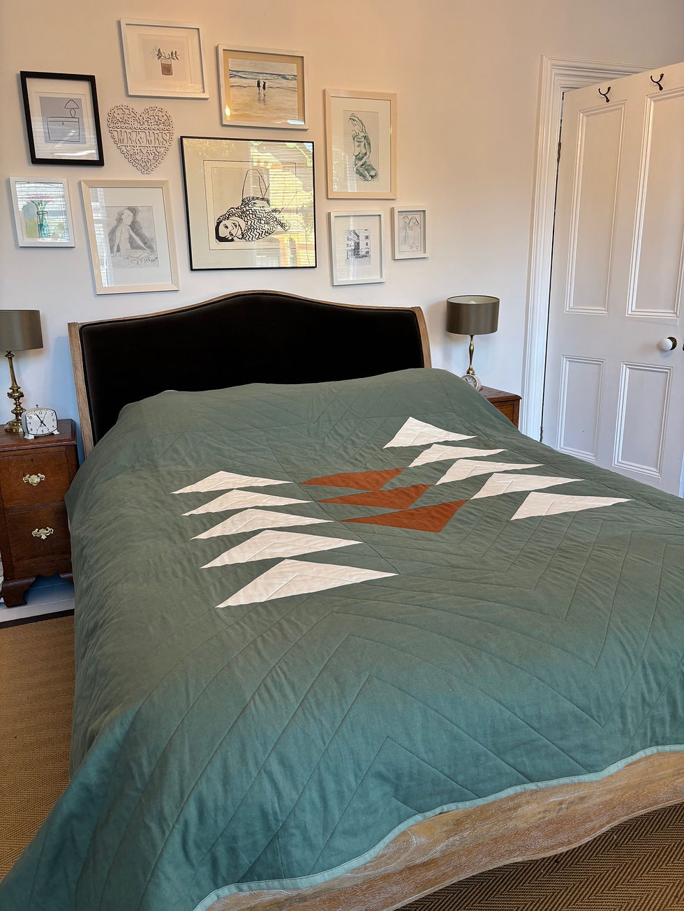 Flow sage linen king sized quilt