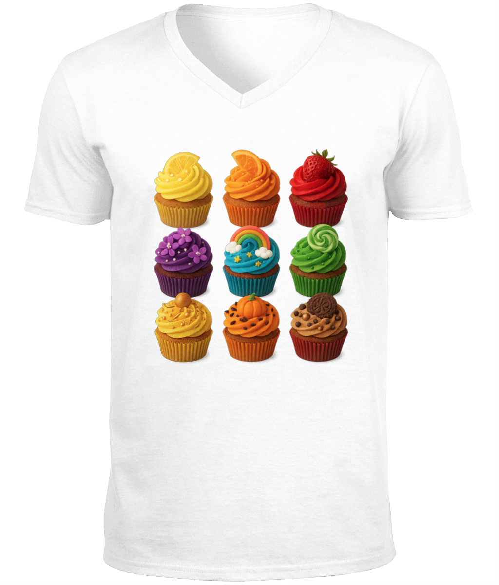 SoftStyle V-Neck T-Shirt - Gildan cupckes miko Be my....