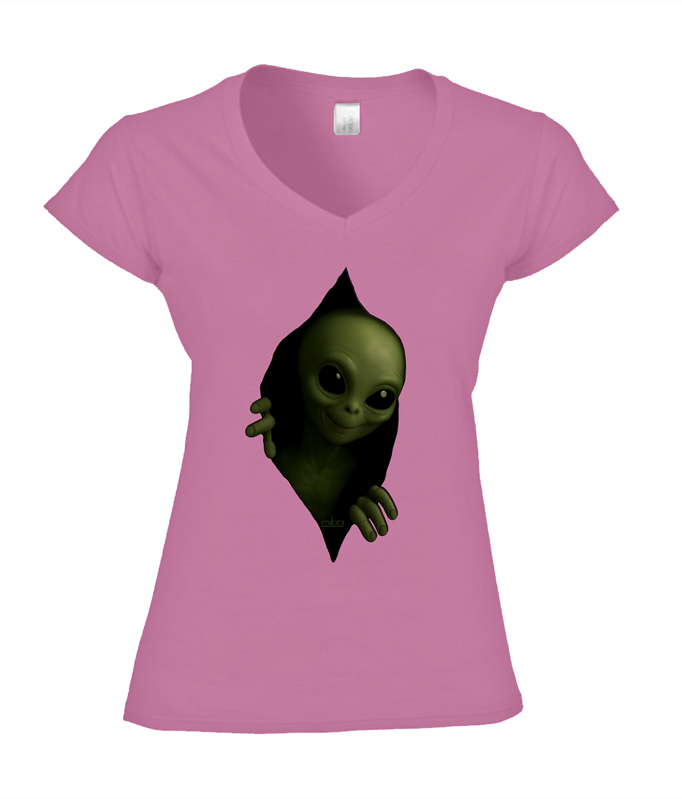 Ladies SoftStyle V-Neck T-Shirt - Gildan alien miko