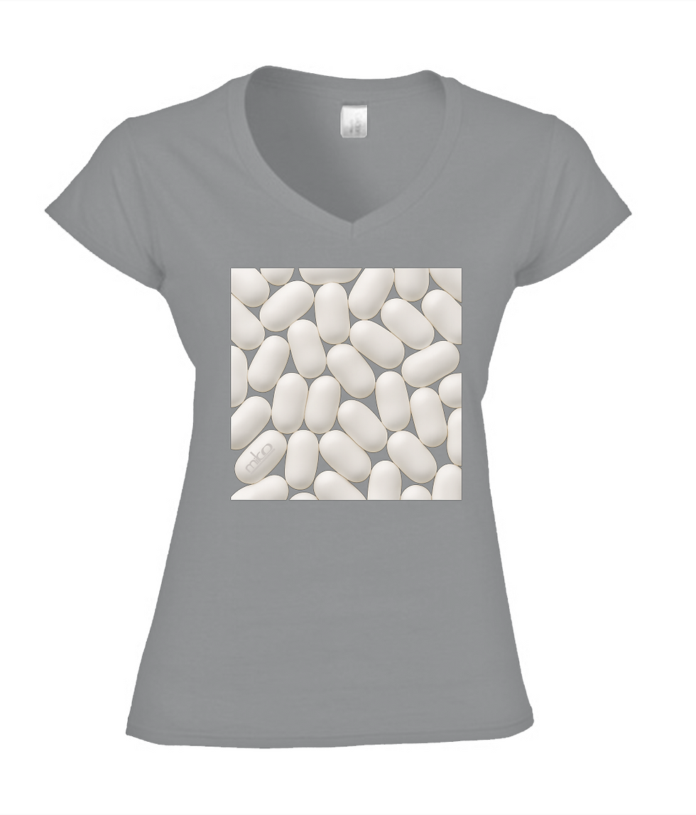 Thumbnail: Tic Tac Miko Fitted V-Neck T-Shirt 