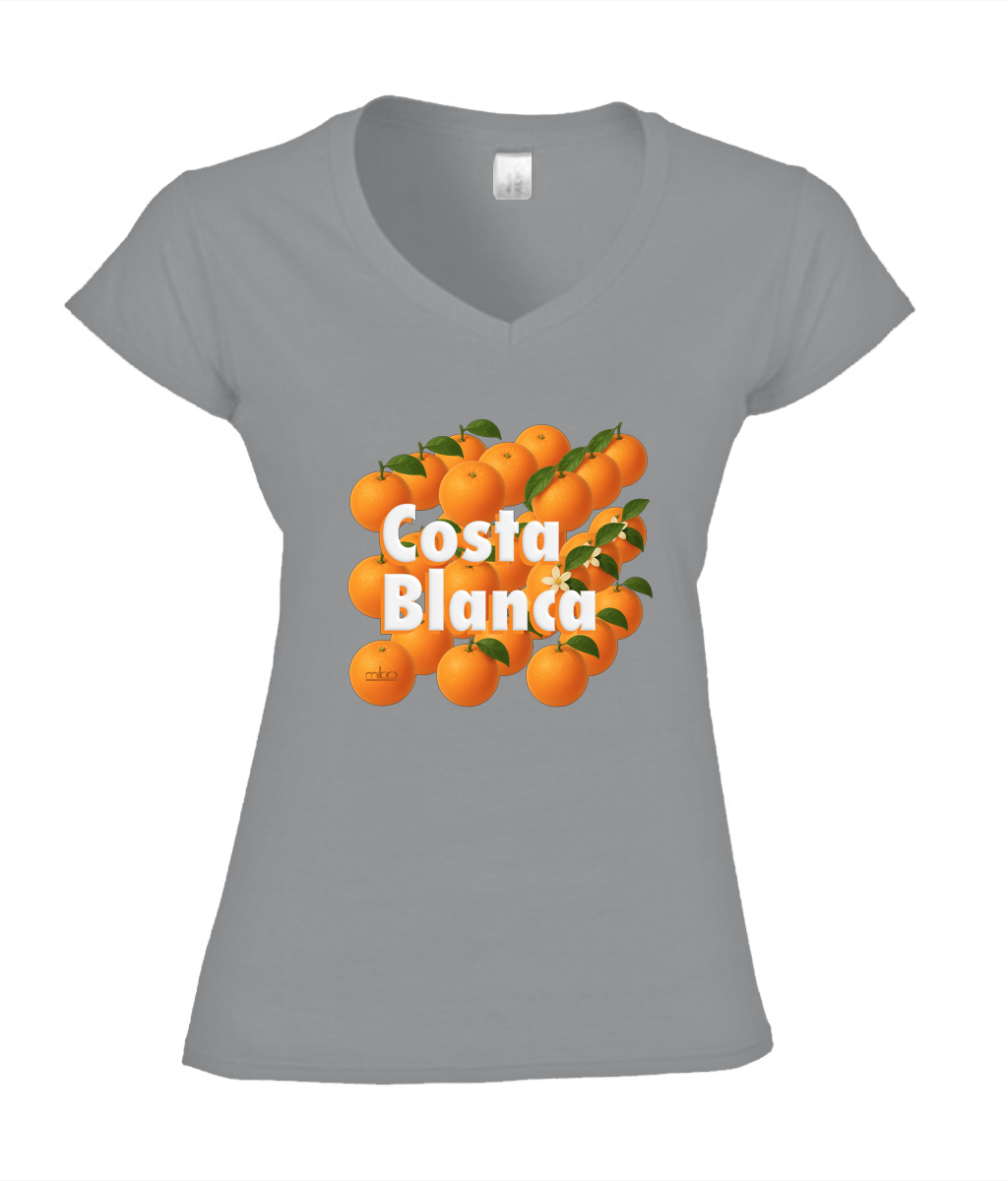 Ladies SoftStyle V-Neck T-Shirt - Gildan miko costa blanca 27 appelsienen