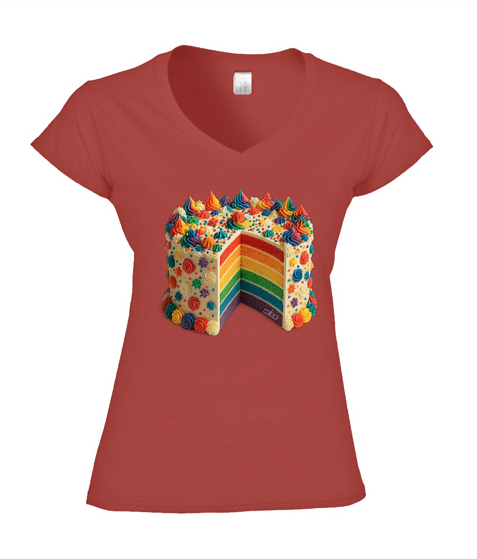 Thumbnail: Cake Pride Miko Fitted V-Neck T-Shirt 