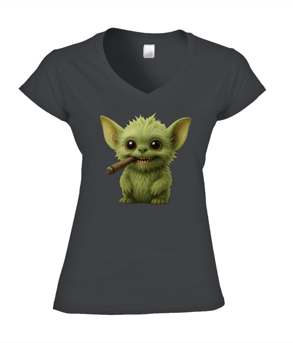 Smoking Mimiko Miko V-Neck T-Shirt
