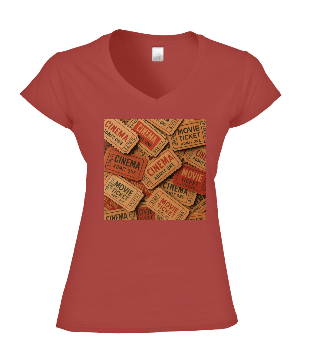 Movie Tickets Miko Fitted V-Neck T-Shirt