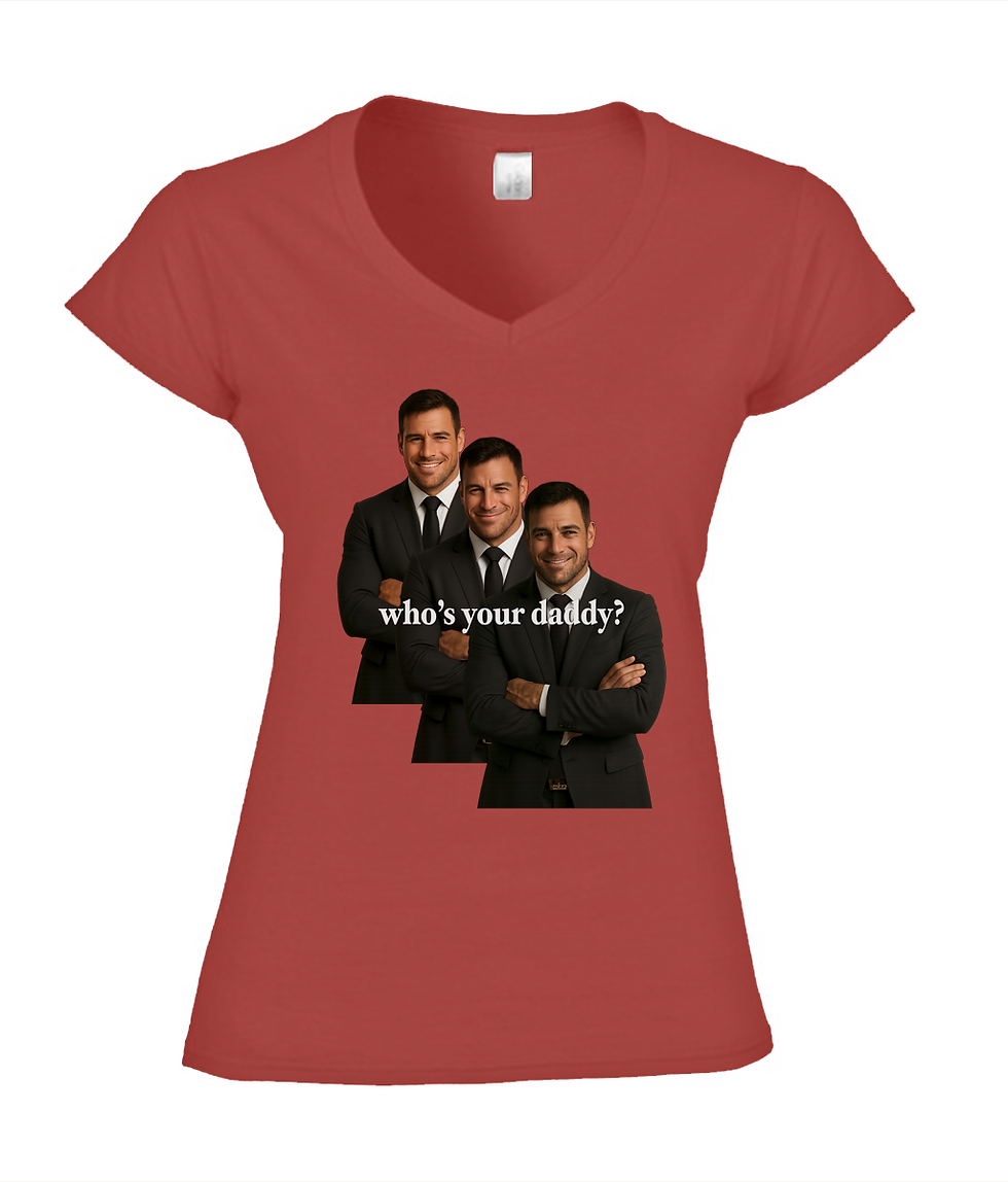 Miniaturbild: Who's your Daddy? Miko Fitted V-Neck T-Shirt 