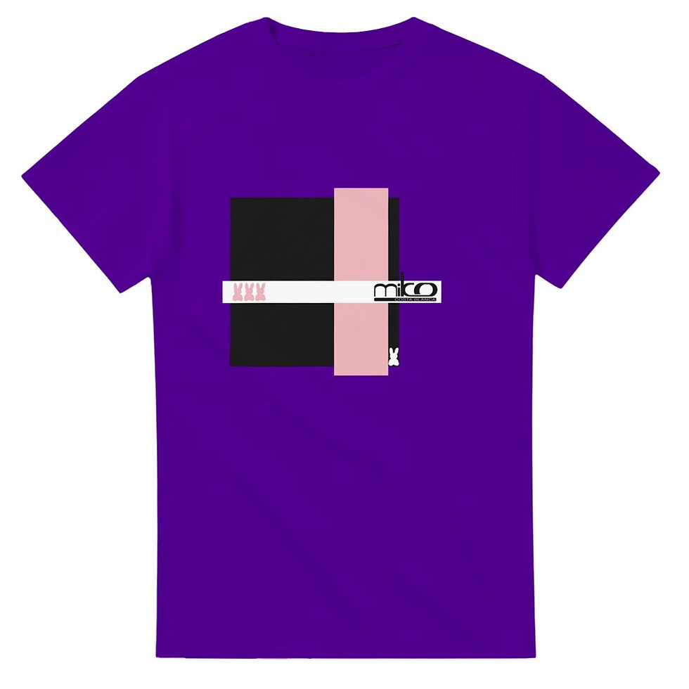 Thumbnail: Minimalist Square Pink Bunnies Miko Unisex T-shirt