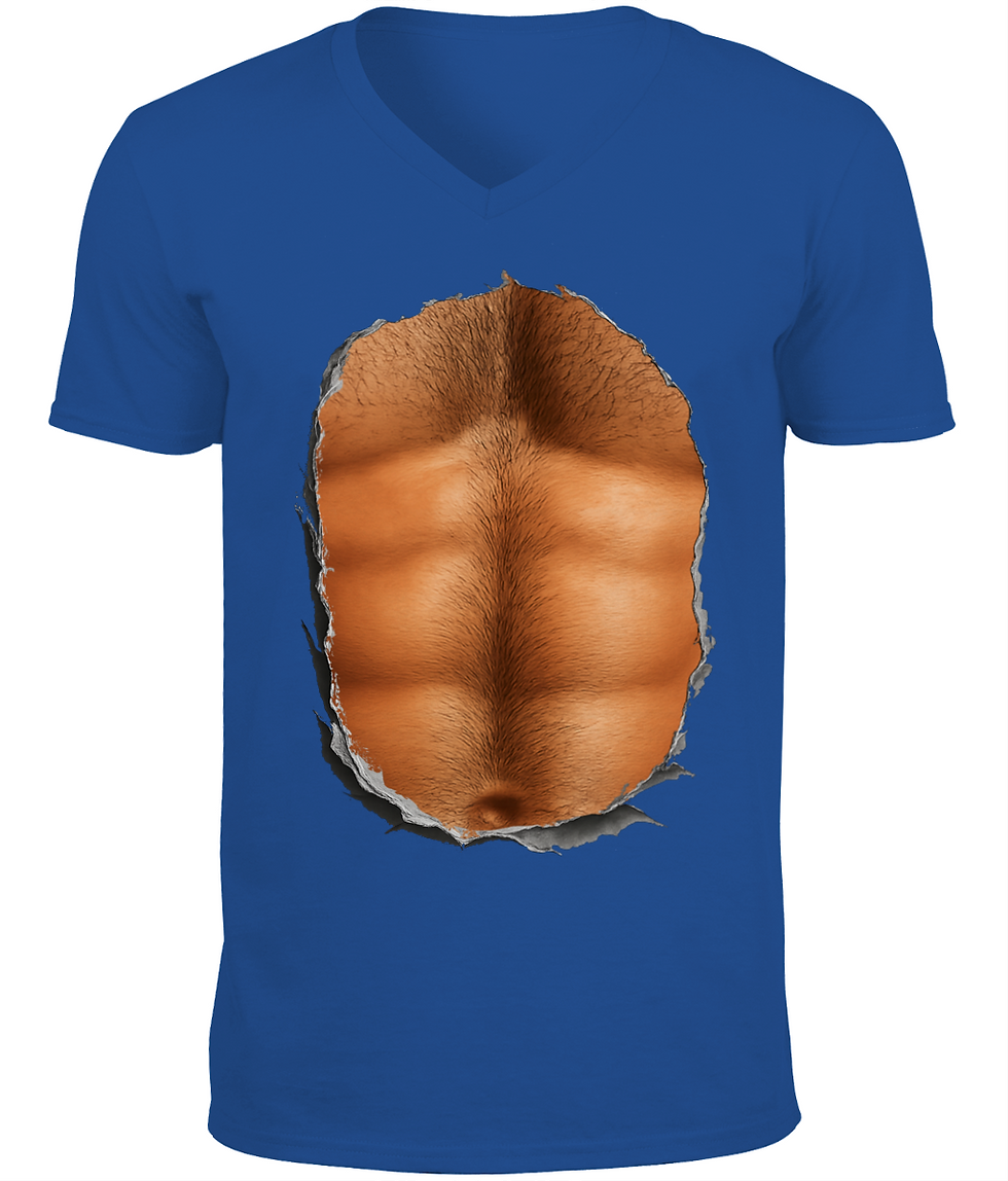 Miniaturbild: V-Neck t-shirt with a picture of a perfect male body