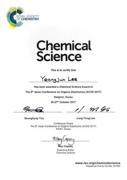 [17.10.24]이영준 박사 Chemical Science 수상