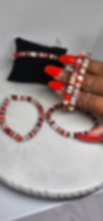 Thumbnail: Chocolatey Red Confetti Bracelet