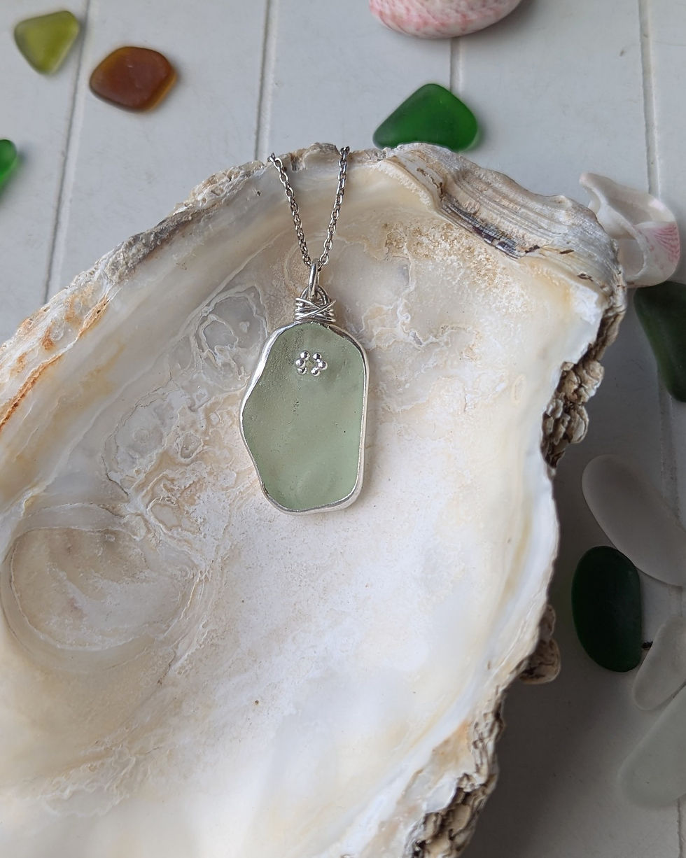 Thumbnail: Sea Glass // Sterling Silver Necklace