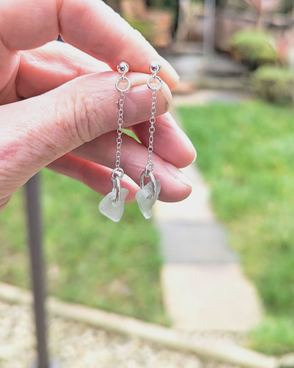 Thumbnail: Sea Glass // Sterling Silver Earrings 