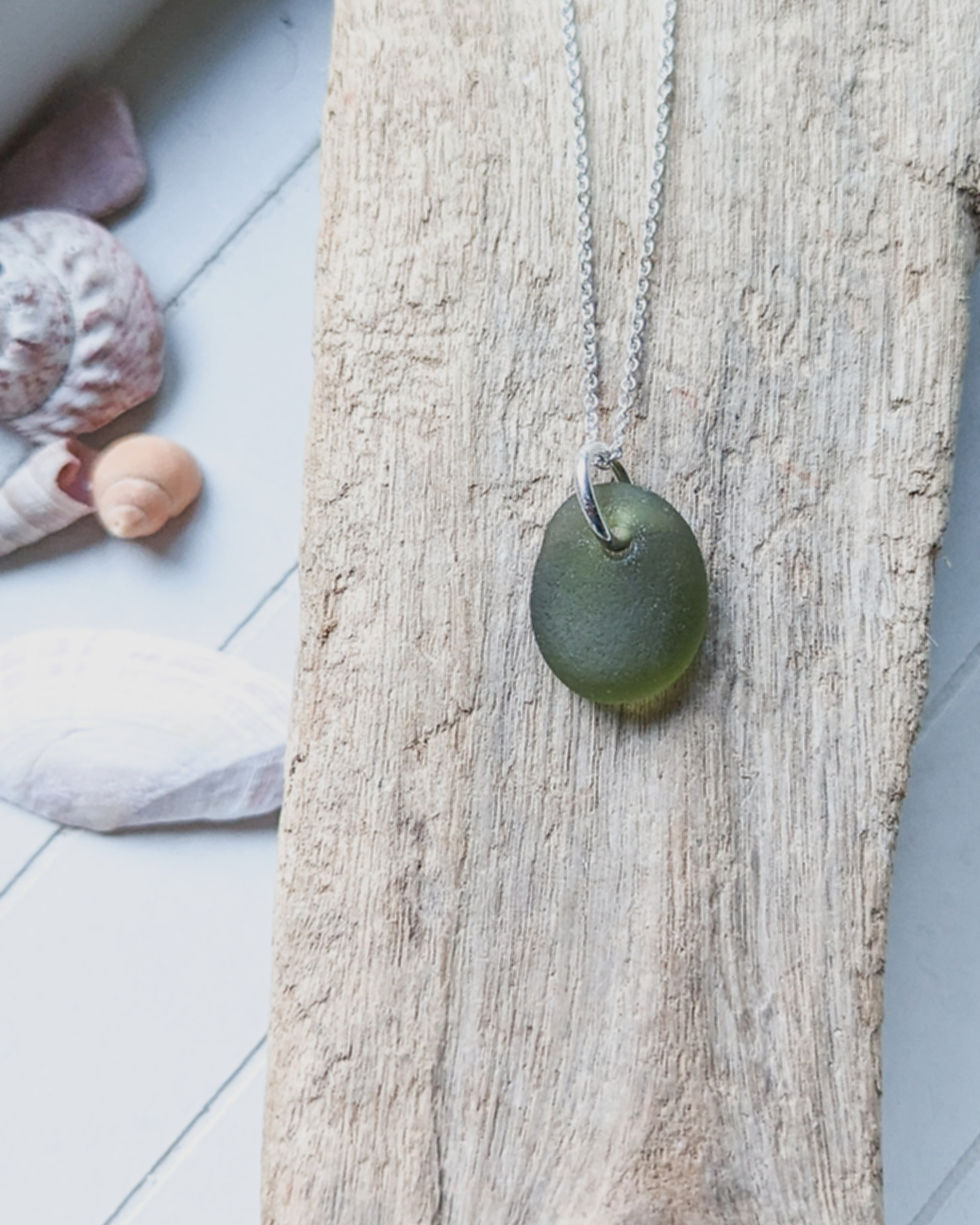 Thumbnail: Sea Glass // Sterling Silver Necklace 