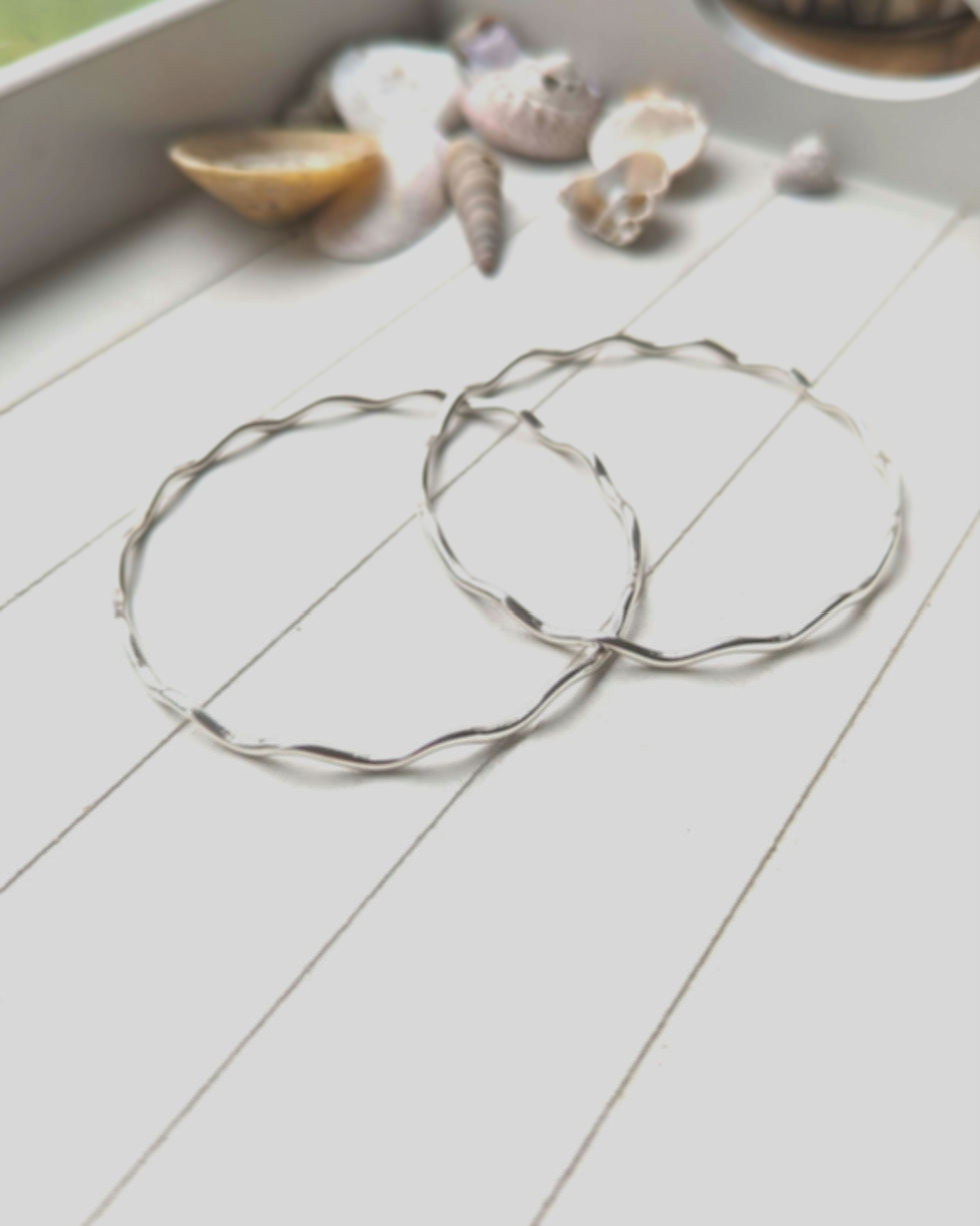 Thumbnail: Sterling Silver // Wave Bangle