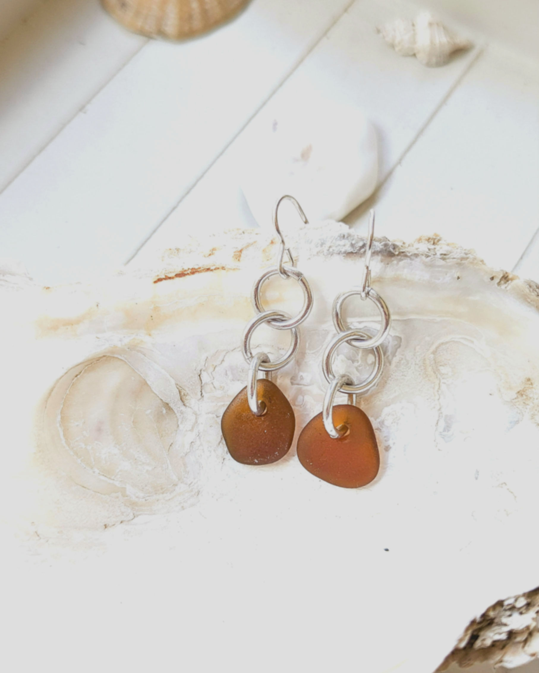 Sea Glass // Sterling Silver Earrings 