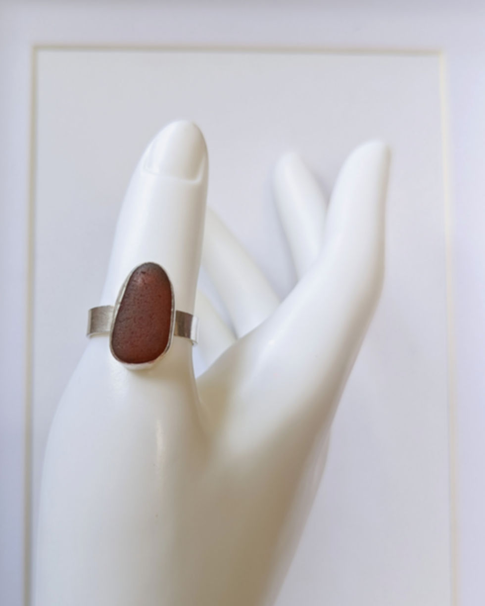 Sea Glass // Sterling Silver Bezel Ring