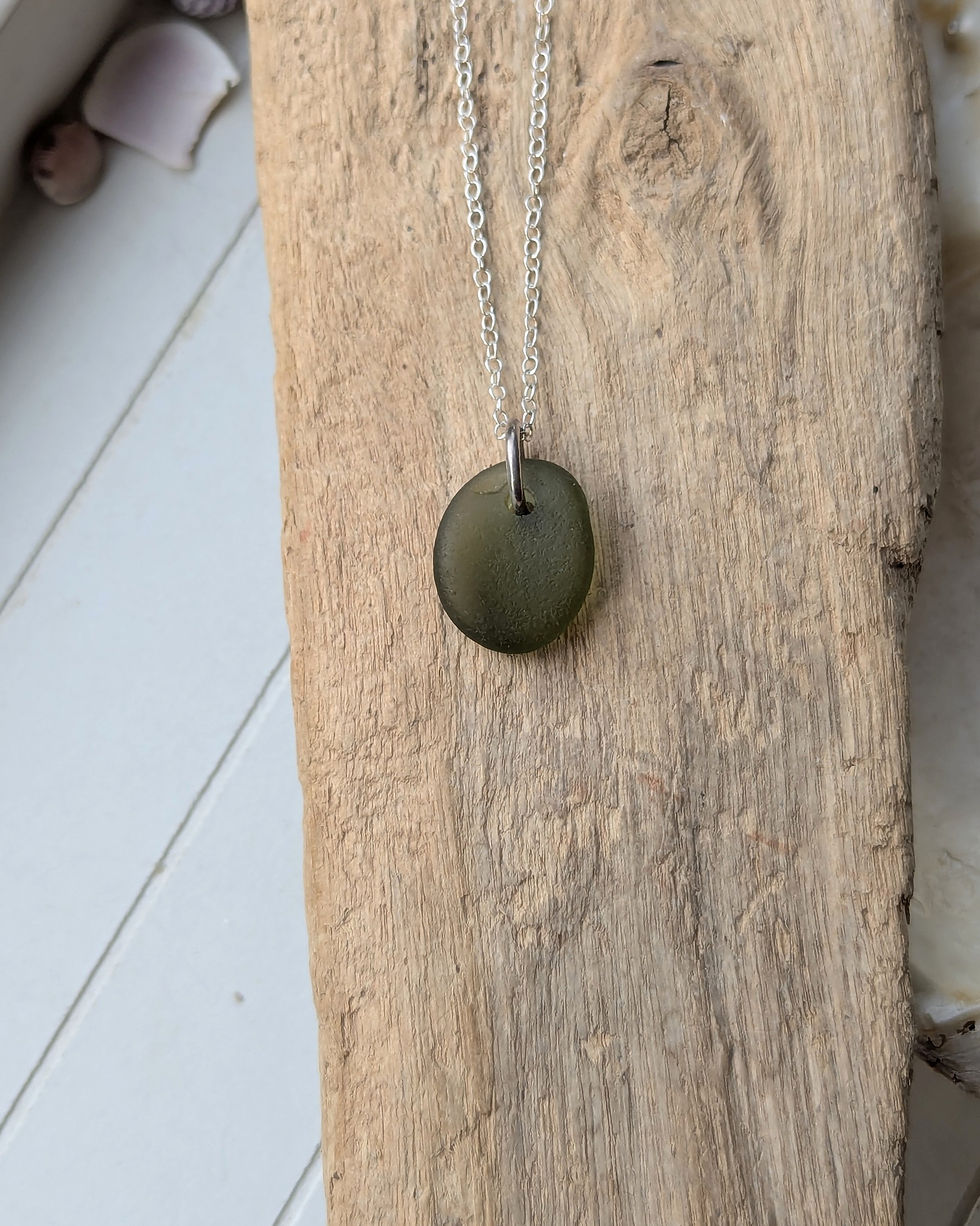 Thumbnail: Sea Glass // Sterling Silver Necklace 