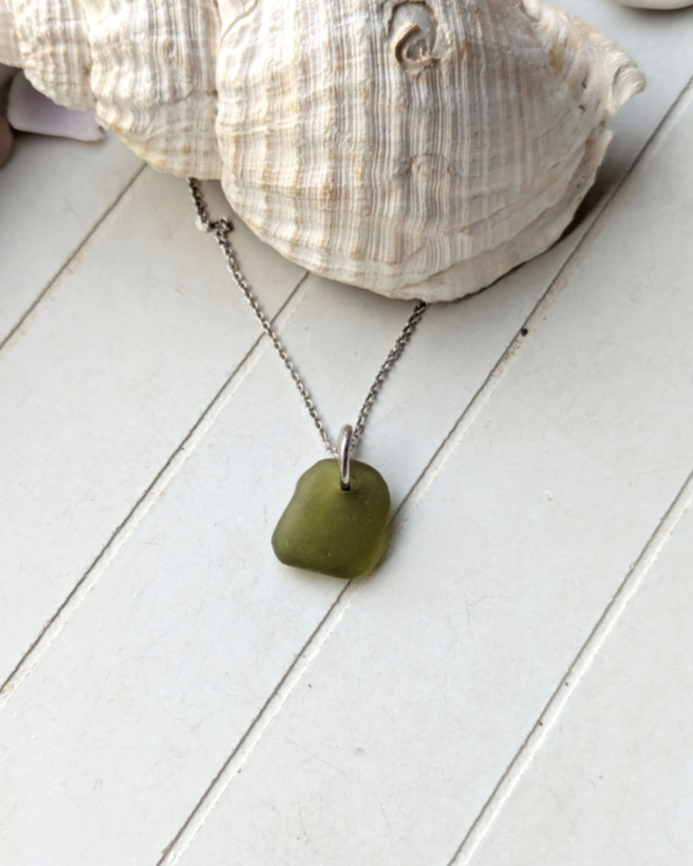 Thumbnail: Sea Glass // Sterling Silver Necklace