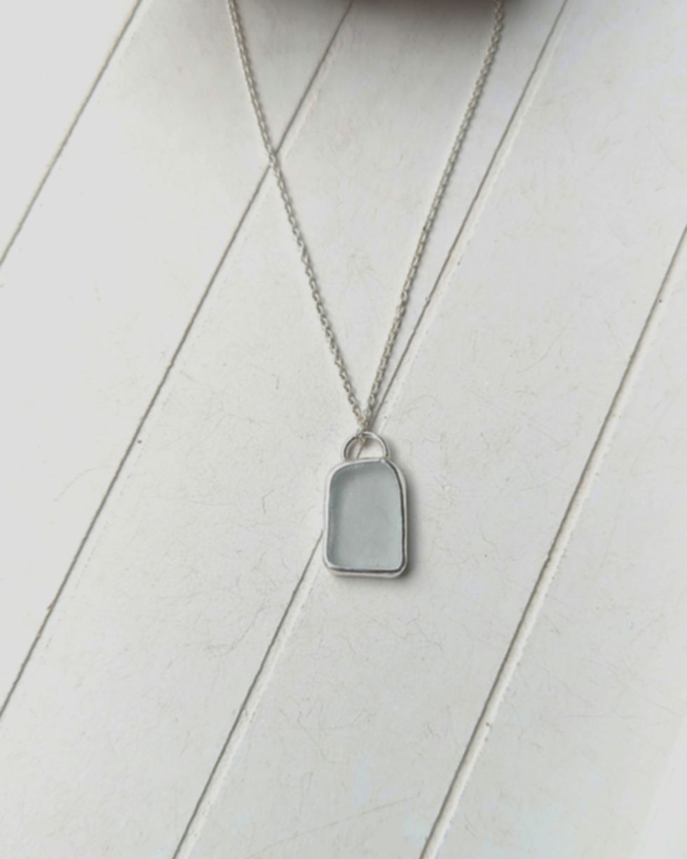 Thumbnail: Sea Glass // Sterling Silver Necklace 