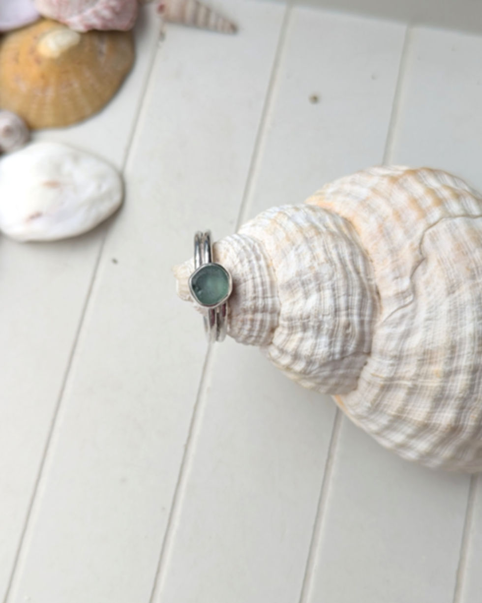Thumbnail: Sea Glass // Sterling Silver Ring 