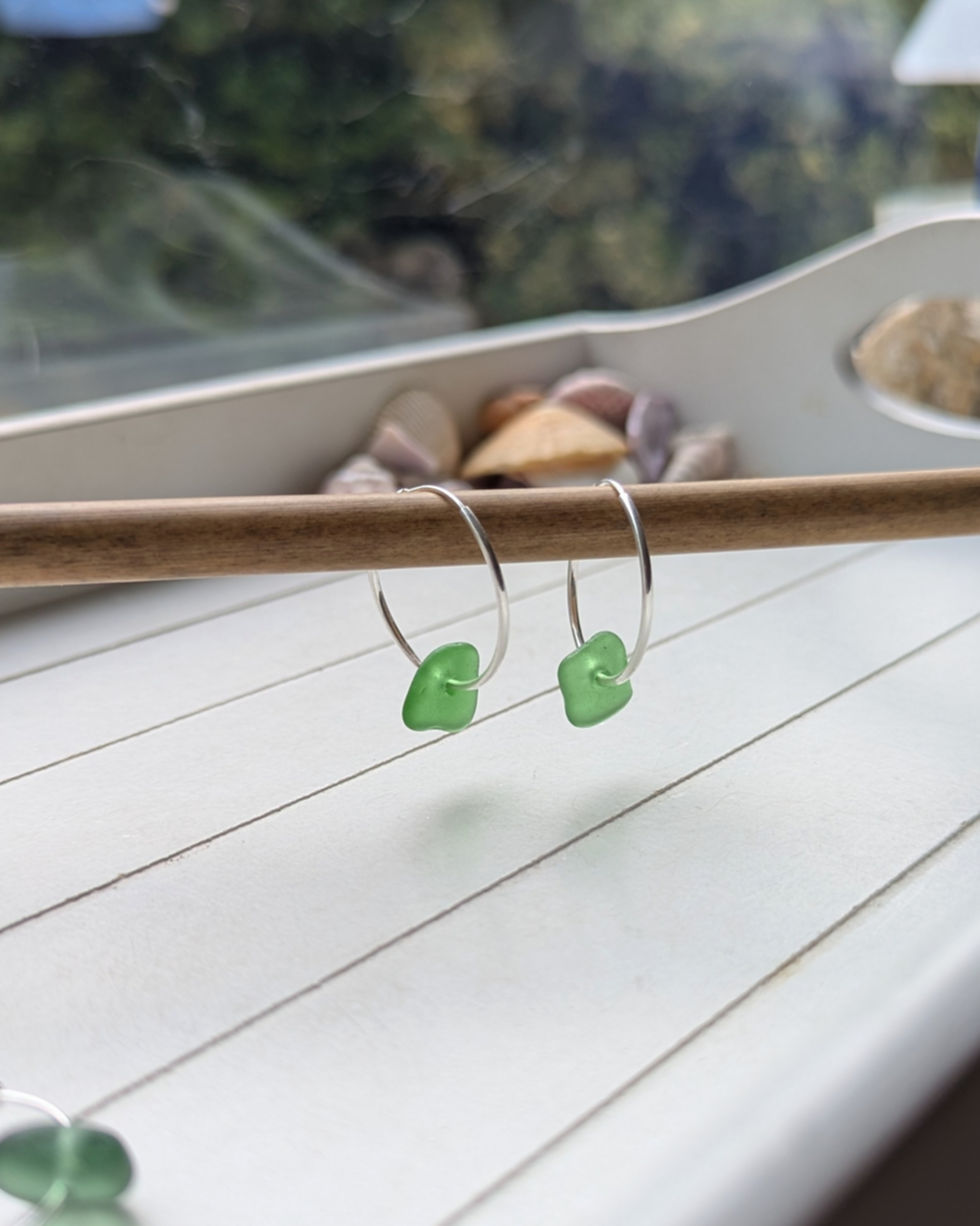 Sea Glass // Sterling Silver Earrings