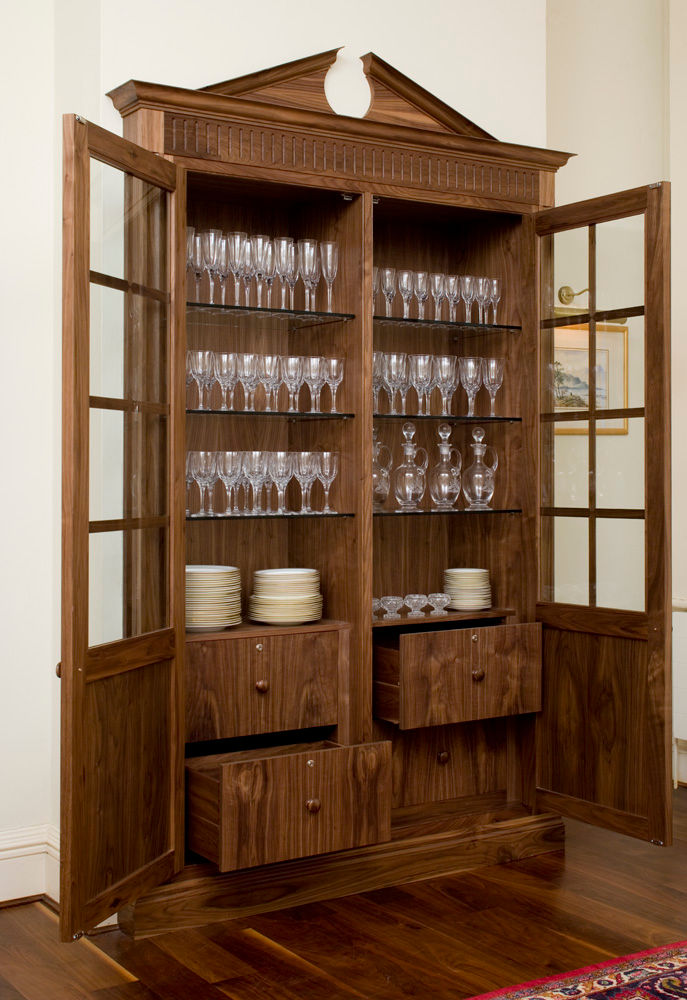 Walnut dining room drinks cabinet