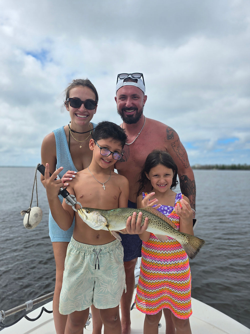 family caught a nice trout near sanibel island