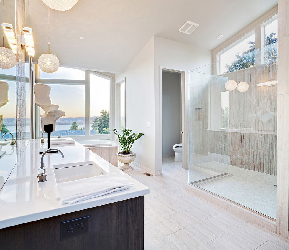 Beige Bath Window View waterproof bathroom shower tile