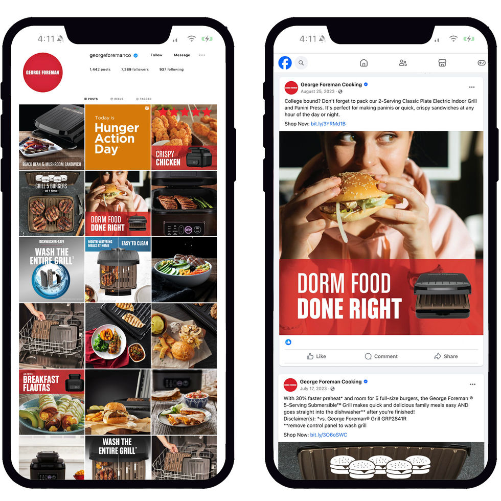 George Foreman cooking social assets