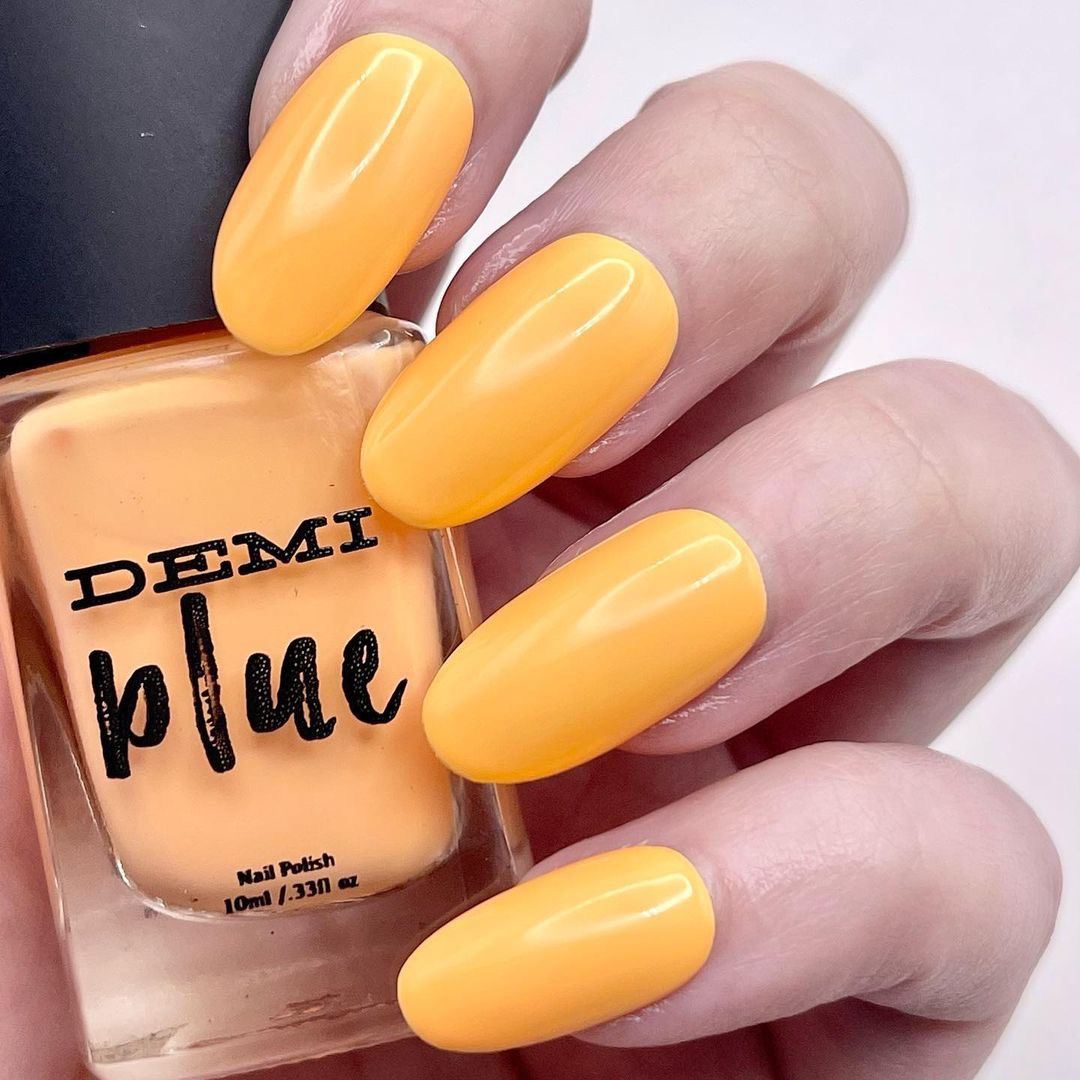 Peachy Keen soft peach vegan nail polish DEMIblue