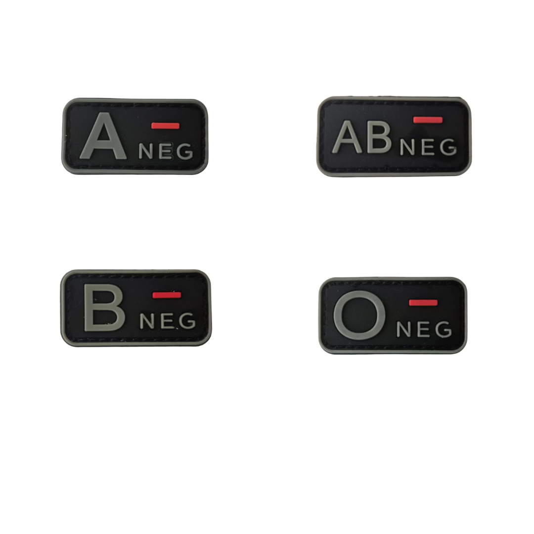 Blutgruppen NEG I POS 3D PVC Patch – Polizei, Feuerwehr, Klett-Abzeichen