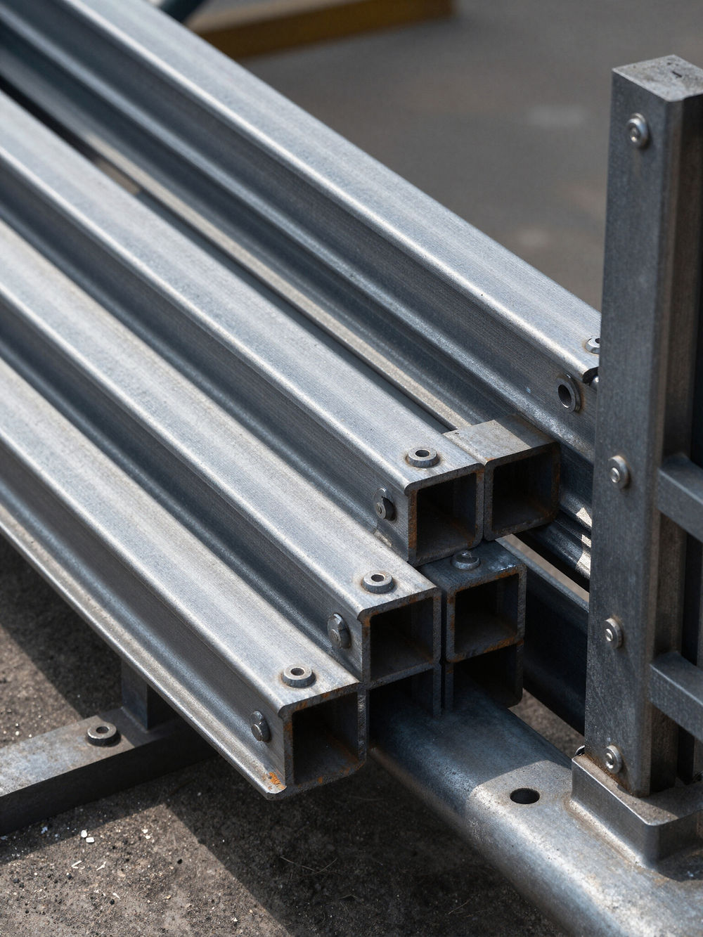 Stacked square metal profiles