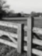 Rustic wooden fence in a sunny field