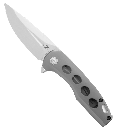 Kansept Knives Cassowary Frame Lock Knife Gray Titanium