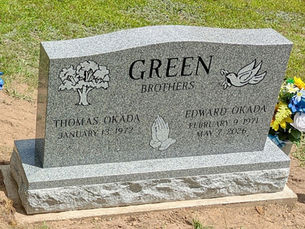 traditional sand etched granite gravestone