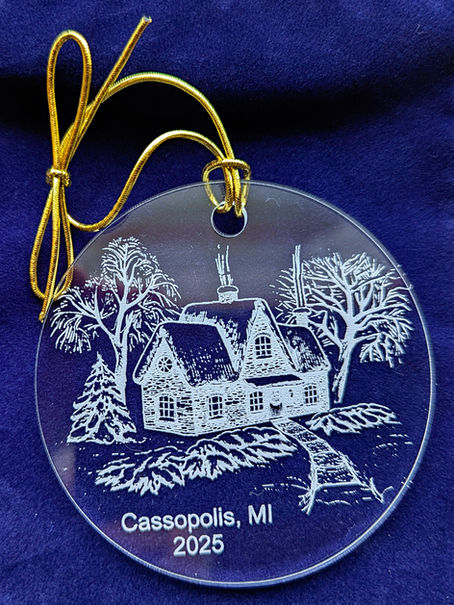 Etched acrylic Christmas tree ornament