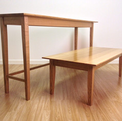 Oak Console & Coffee Tables