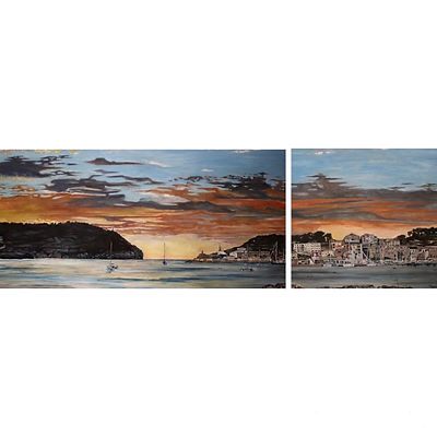 La pintura describe el impacto de un fragmento de la vida, una iluminación que queda en la memoria. Port de Sóller, presente