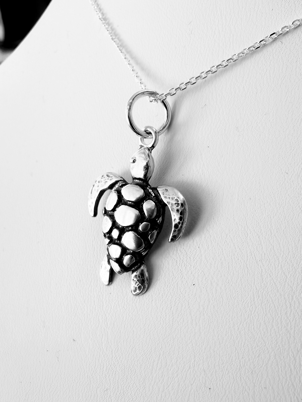 Thumbnail: Sterling Silver Turtle Pendant w/ SS chain included