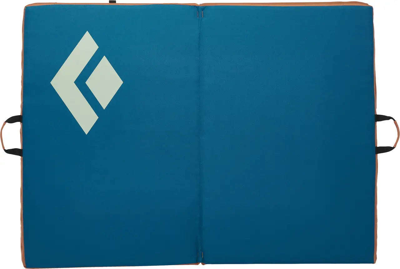 blue crash pad for climbing outdoors