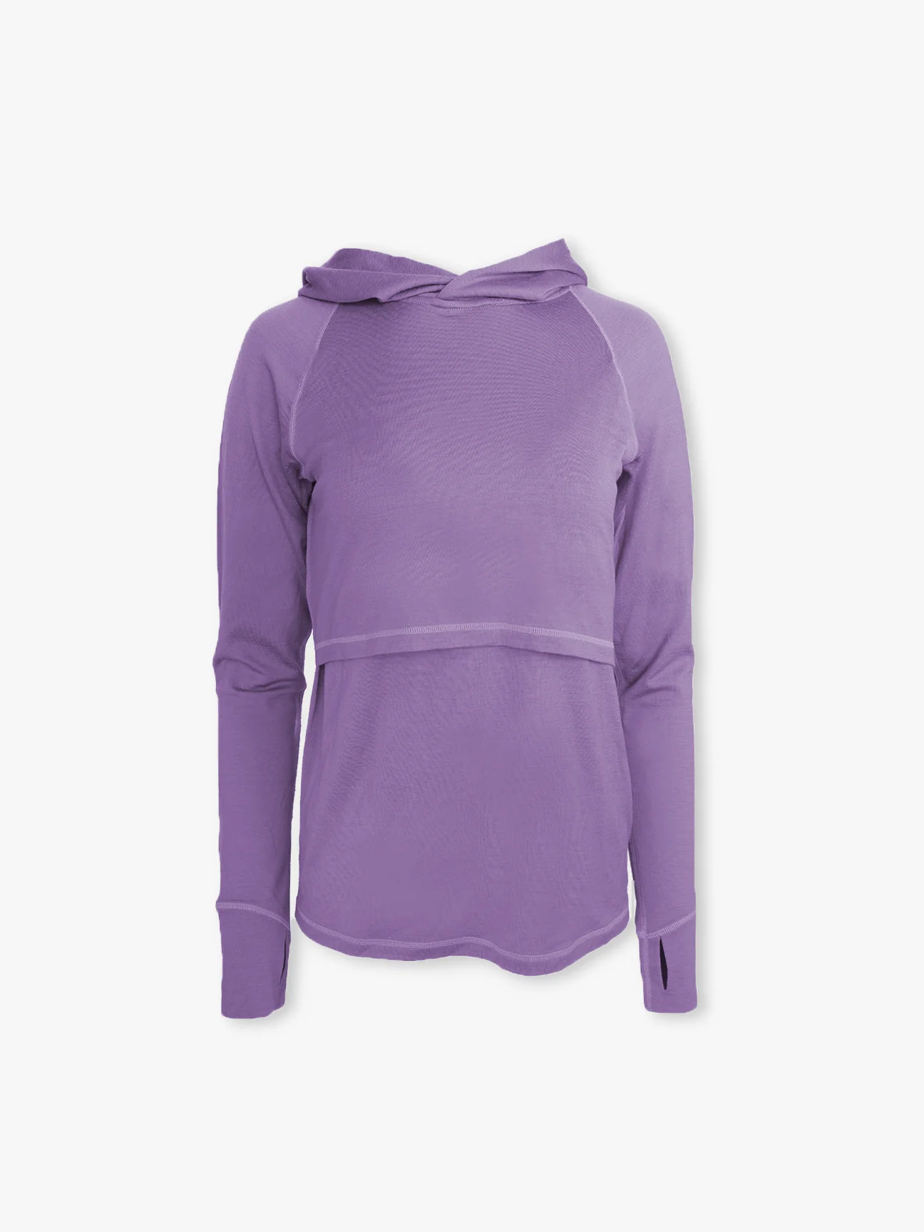 nursing-friendly hoody in merino wool