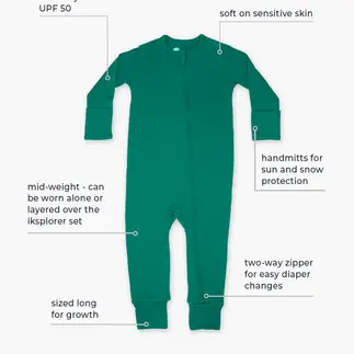 green wool baby suit