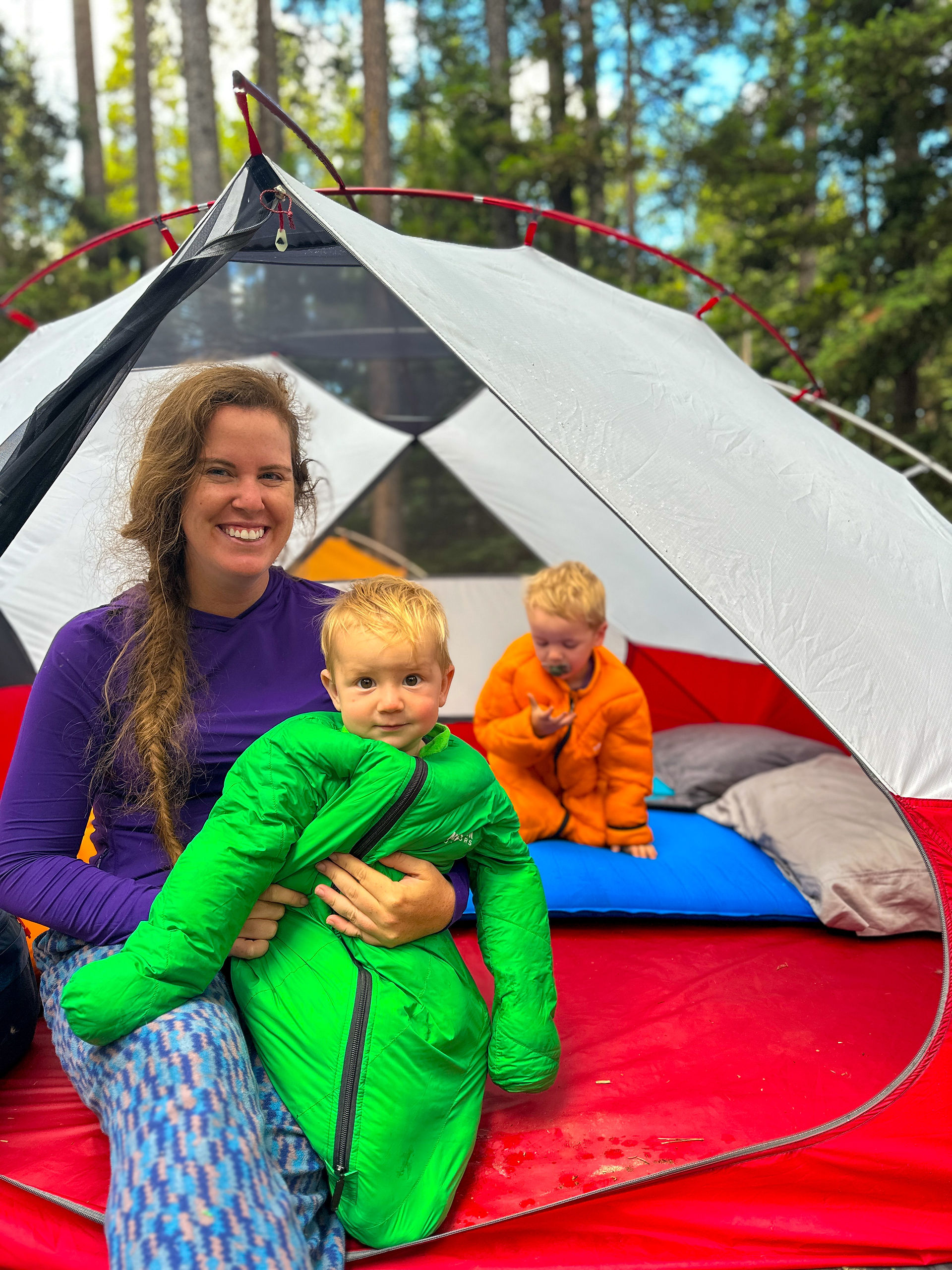baby sleeping bag and backpacking tent