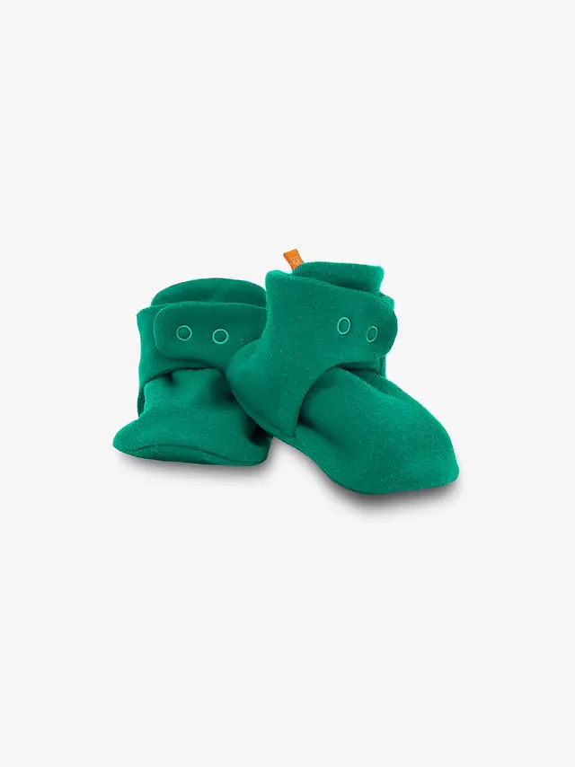 booties for baby merino wool green