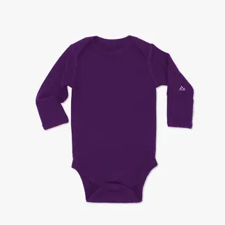 purple merino wool onesie