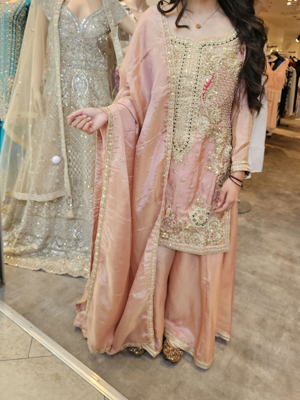 Thumbnail: Handwork embroidered 3pc plazzo suit