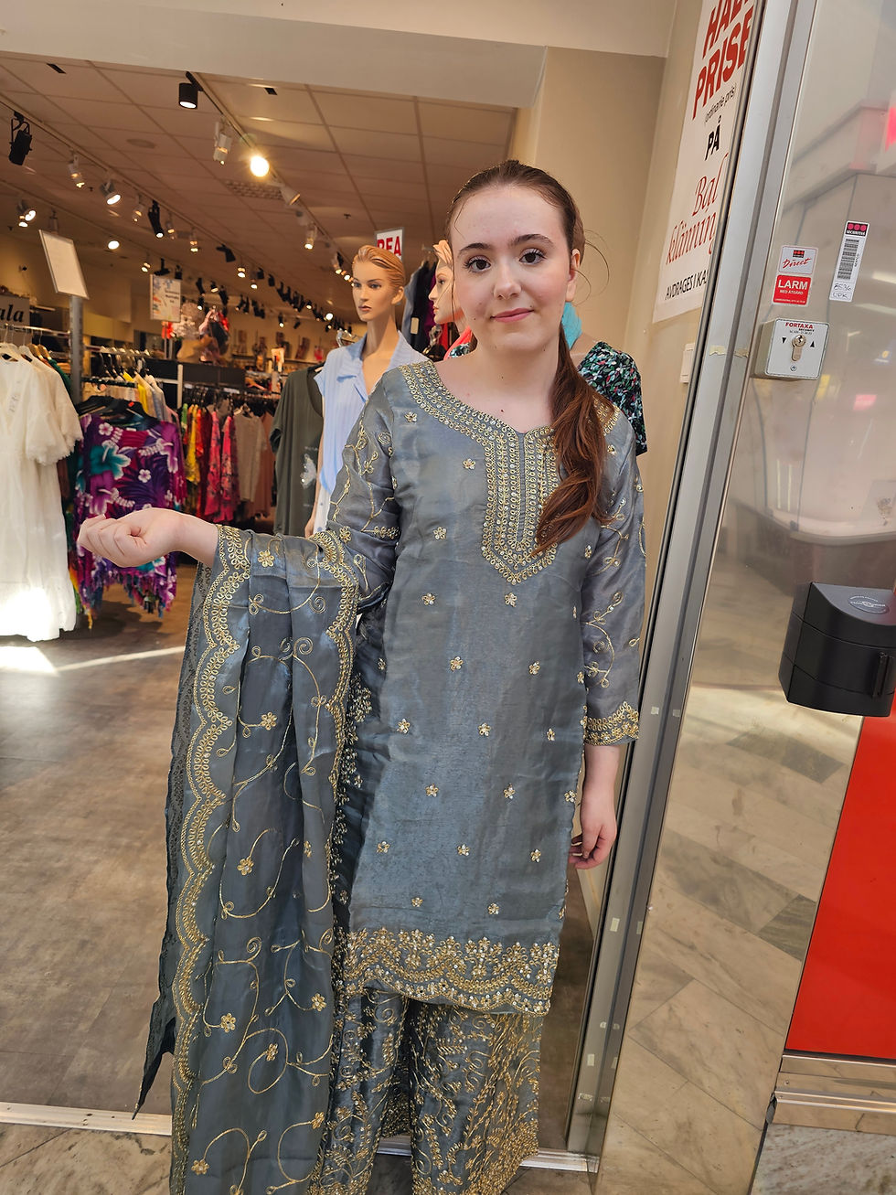 Thumbnail: Embroidered mirror work plazzo suit 
