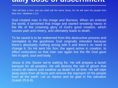 December 18, 2022: DAILY DOSE OF DISCERMENT