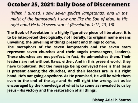 October 25, 2021: DAILY DOSE OF DISCERNMENT