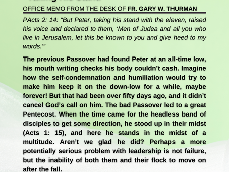 Friday, July 29, 2022, "Taking His Stand"